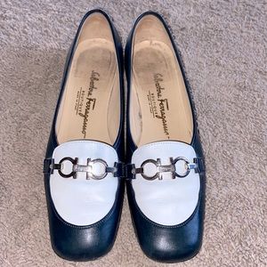 Vintage Salvatore Ferragamo Leather Kitten Heels